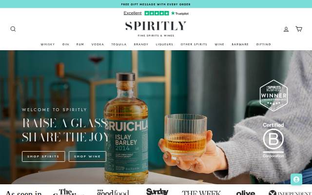 Spiritly UK storefront