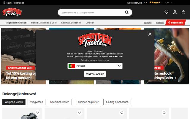 Sportfishtackle.nl storefront