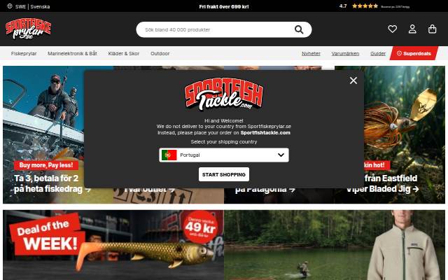 Sportfiskeprylar.se storefront