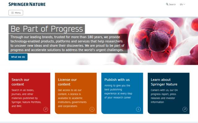 Springer Nature storefront