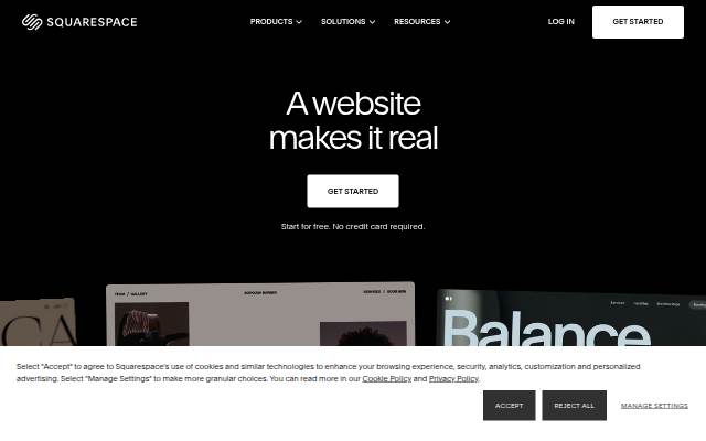 Squarespace storefront