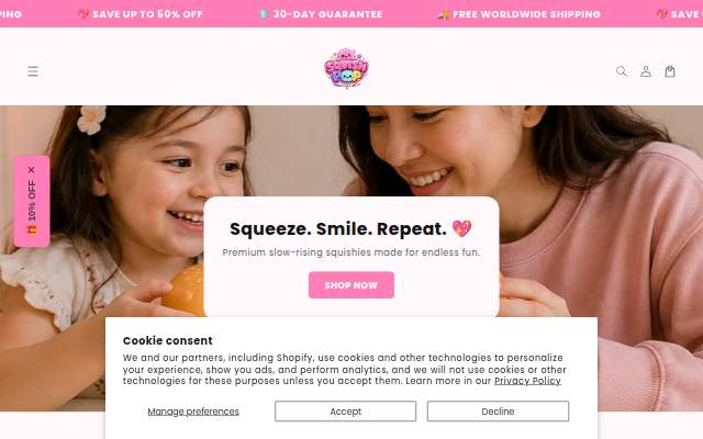 SquishPop storefront