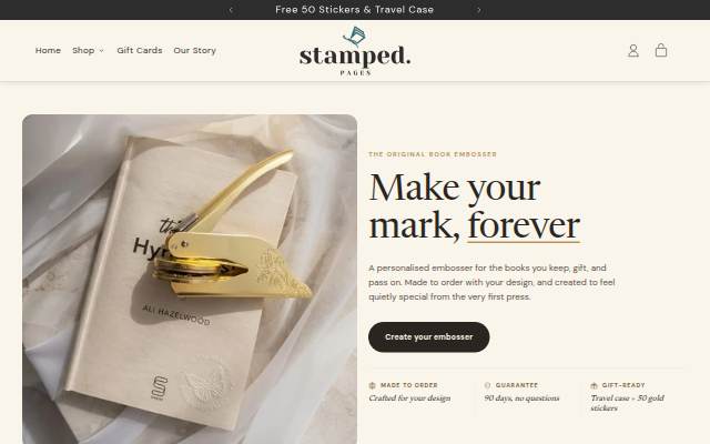 Stamped Pages storefront