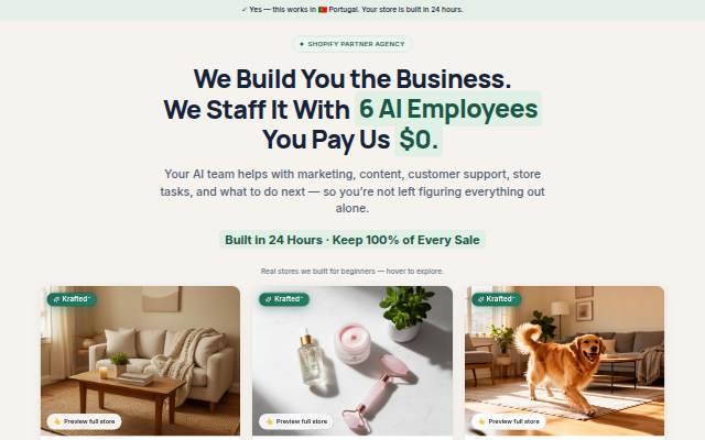 Get Your Get Your $20 Store Built in 24 Hours storefront