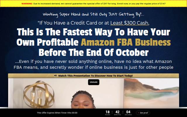 Profitable FBA Business storefront