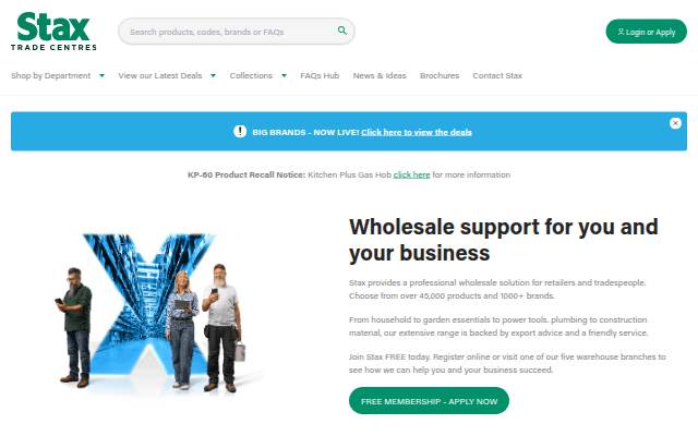 Leading UK Cash and Carry Wholesaler &amp; Trade Supplier storefront