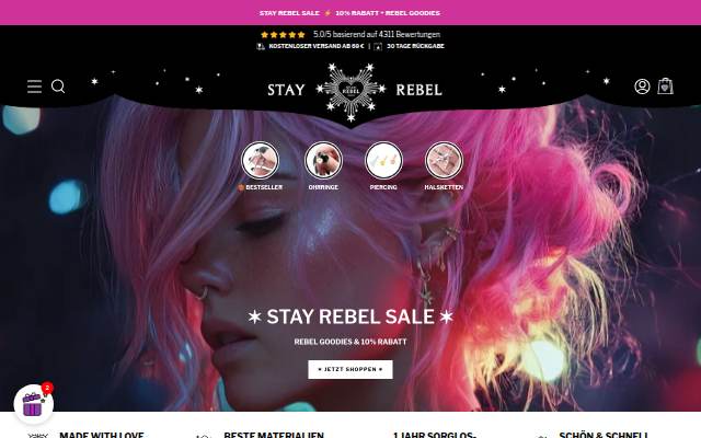 STAY REBEL storefront
