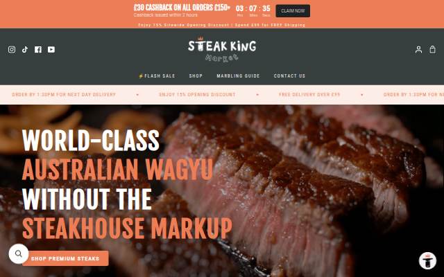 Startseite von Steak King UK