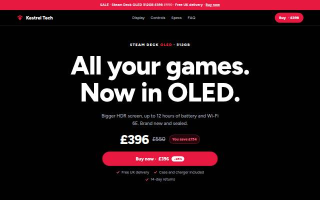 Startseite von Steam Deck OLED 512GB — £396