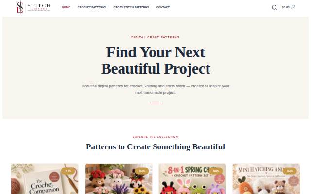 Montra da Stitch Library – Premium Crochet, Cross Stitch &amp; Knitting Patterns