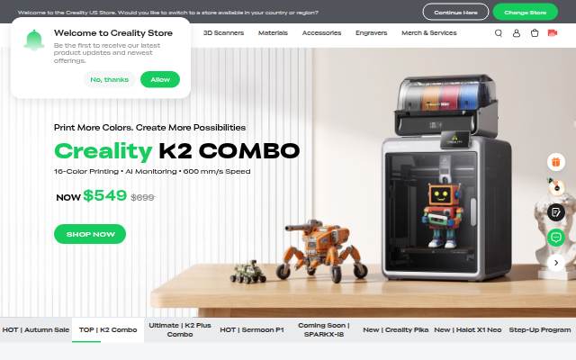 Creality Official Store storefront