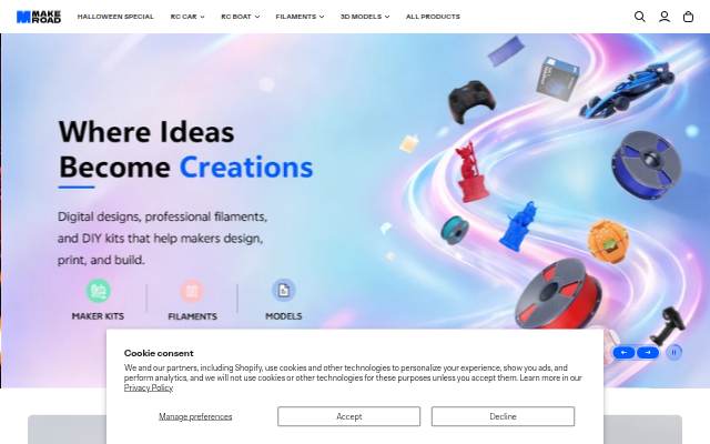 Startseite von MAKEROAD