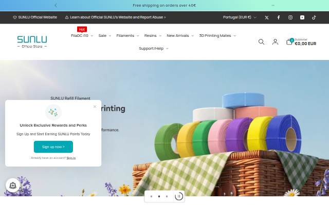SUNLU | Affordable 3D Printing Filaments and Resins storefront
