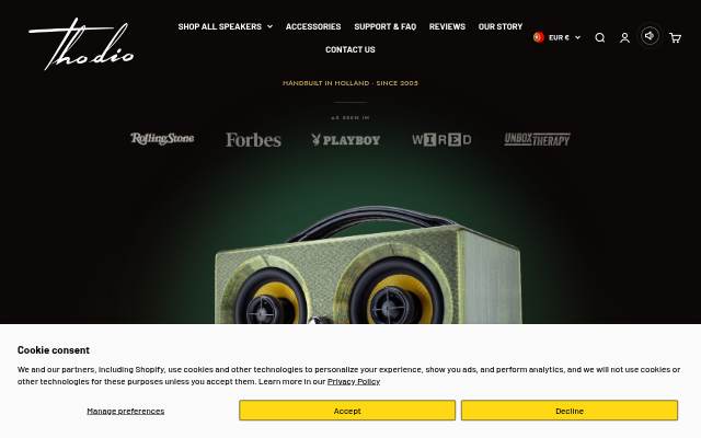Thodio - Iconic Wireless Speakers storefront