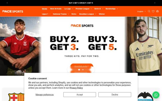 Loja Pace Sports storefront