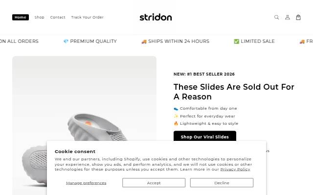 Stridon Shop storefront