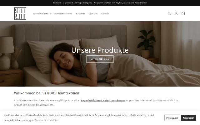 Startseite von STUDIO Heimtextilien