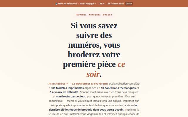 Point Magique™ — 500 Modèles de broderie sur papier à imprimer storefront