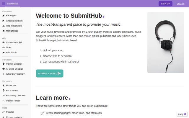 SubmitHub storefront