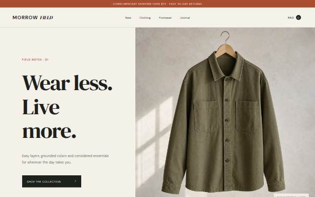 Morrow Field — Everyday Clothing & Footwear storefront