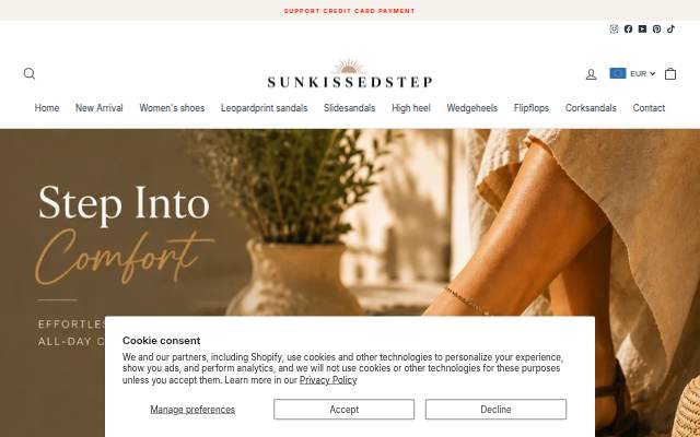 Sunkissedstep storefront
