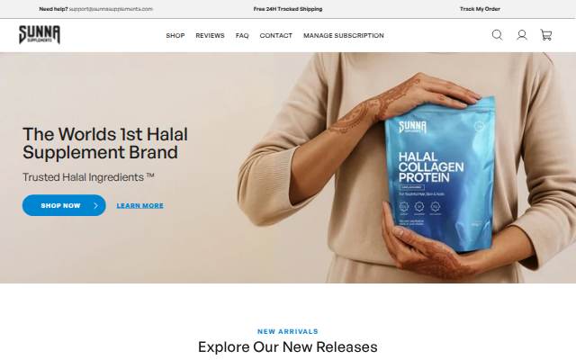 Sunna Supplements storefront