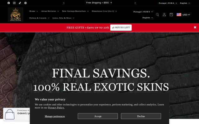 Montra da Sunny Exotic Leather Tannery