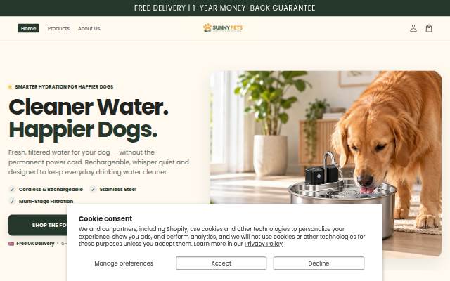 SUNNY PETS™ storefront