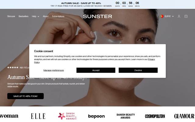 Sunster COM storefront