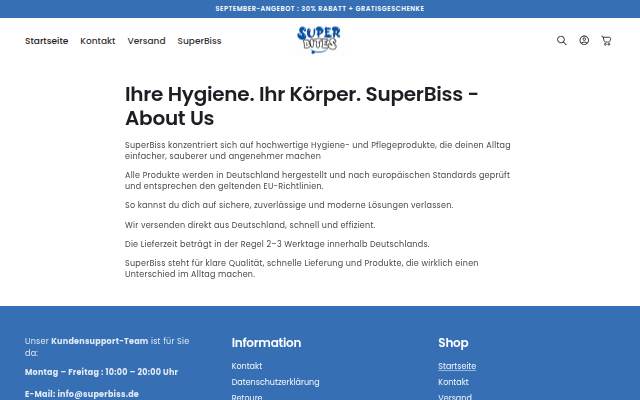 SuperBiss storefront