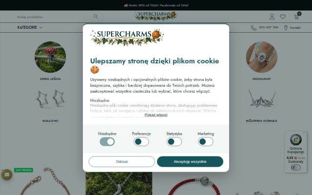 Startseite von Super Charms - biżuteria ze srebra na każdą okazję