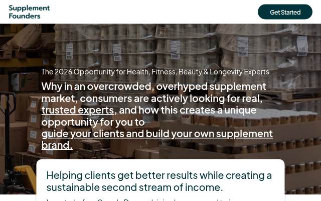 Supplement Founders – Start and Grow your Supplement Brand (E storefront