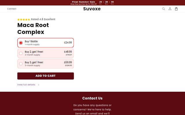 Suvoxe storefront