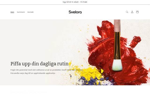 Startseite von Svelora