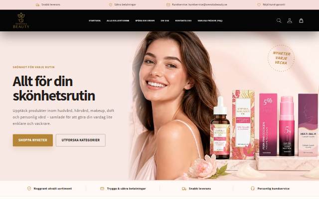 Svenska Beauty storefront
