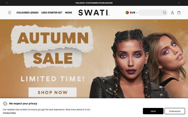 SWATI Cosmetics storefront