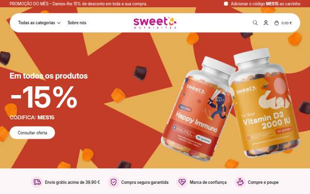 Startseite von SweetNutri.pt