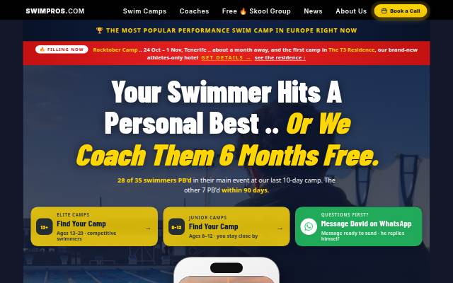 Swimpros: Europe's Most Popular Performance Swim Camp storefront