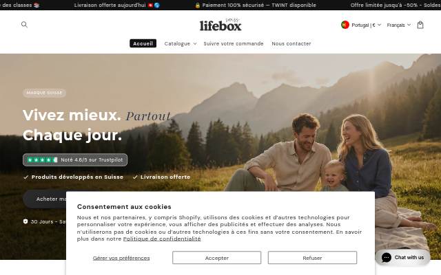 Swiss LifeBox storefront