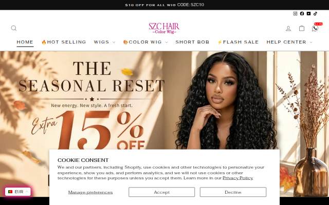 SZC Hair storefront