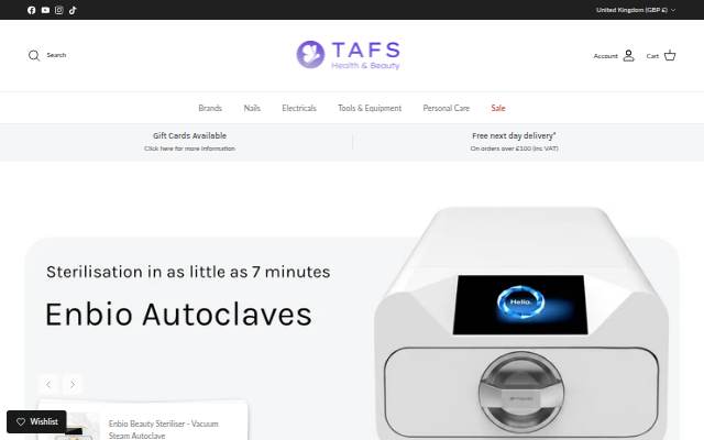 TAFS Products storefront