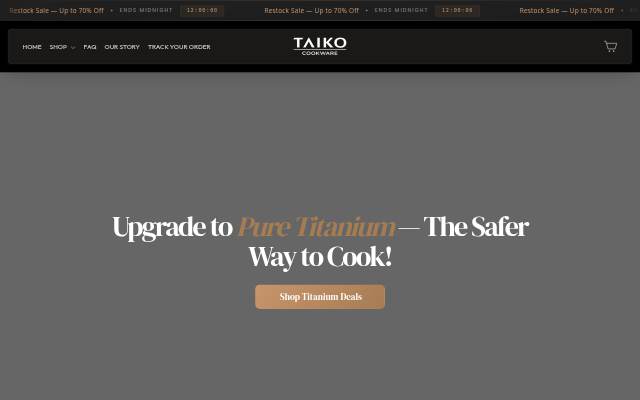 Taiko Cookware storefront