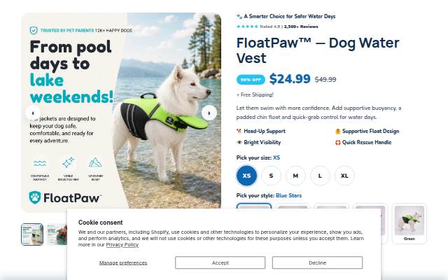 FloatPaw storefront