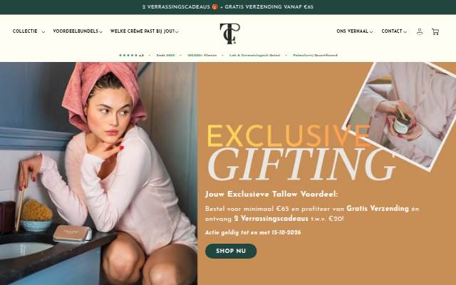 Startseite von Tallow Cosmetics