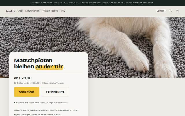 Tapsfrei storefront