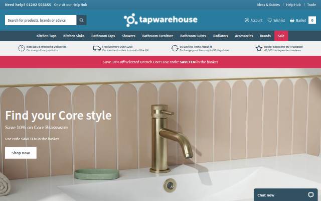 Tap Warehouse storefront
