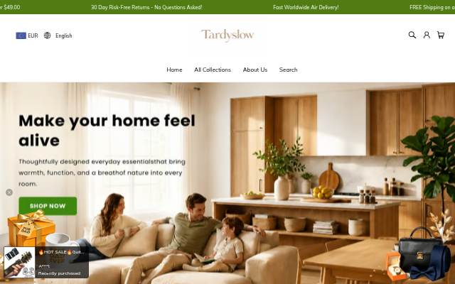 Tardyslow storefront