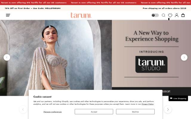 taruni-us storefront