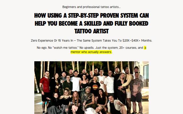 Escaparate de Tattoo Masterclass — Online Tattoo Course by Torsten Malm