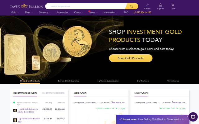 Tavex United Kingdom storefront